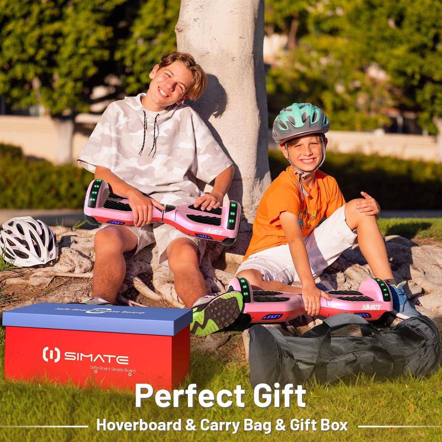 SIMATE 6.5 Hoverboard with Bluetooth & LED Lights Self Balancing Hover Boards for Kids & Adults & Girls & Boys - Image 3