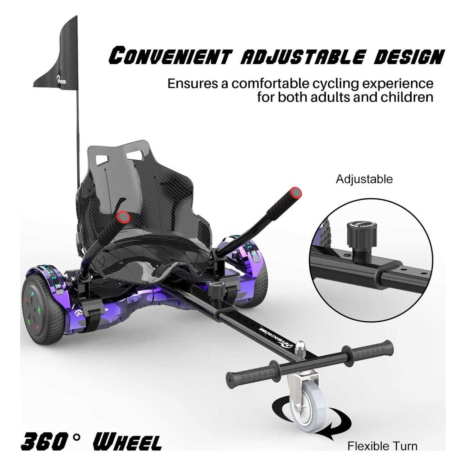 Evercross Hoverboard for Kids Self Balancing Scooter Hoverboard with Seat Attachment - Image 5