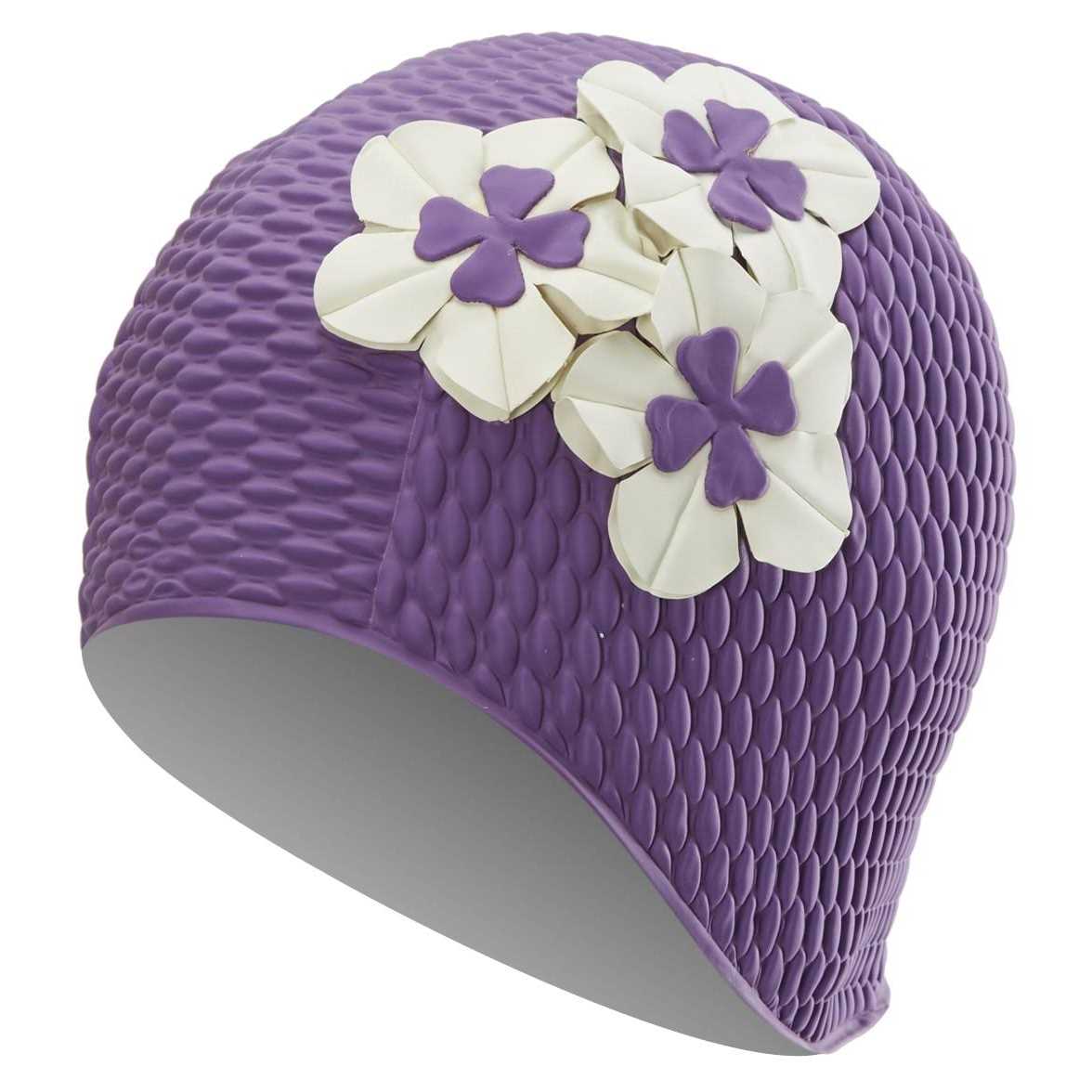 Sporti Floral Bubble Swim Cap - Image 3