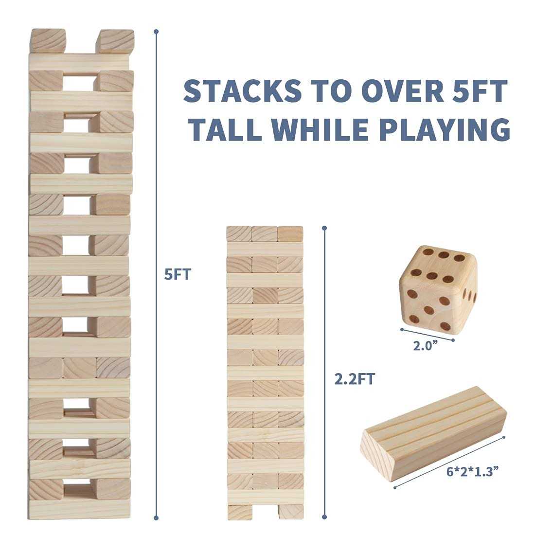 Megwoz Giant Tumble Tower Game Stacking Indoor/Outdoor - Image 4