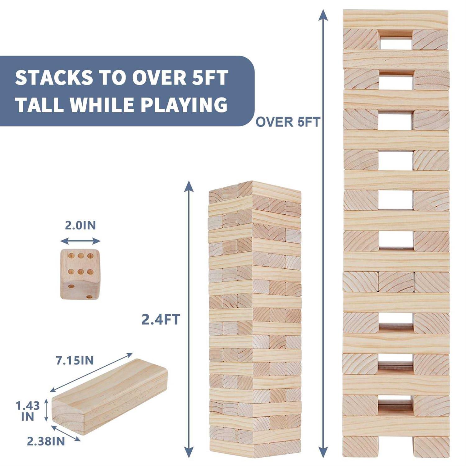 Megwoz Giant Tumble Tower Game Stacking Indoor/Outdoor - Image 4