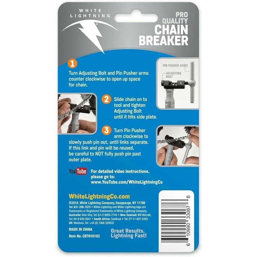 White Lightning Pro Quality Bicycle Chain Breaker Tool Includes spare link set - Image 4
