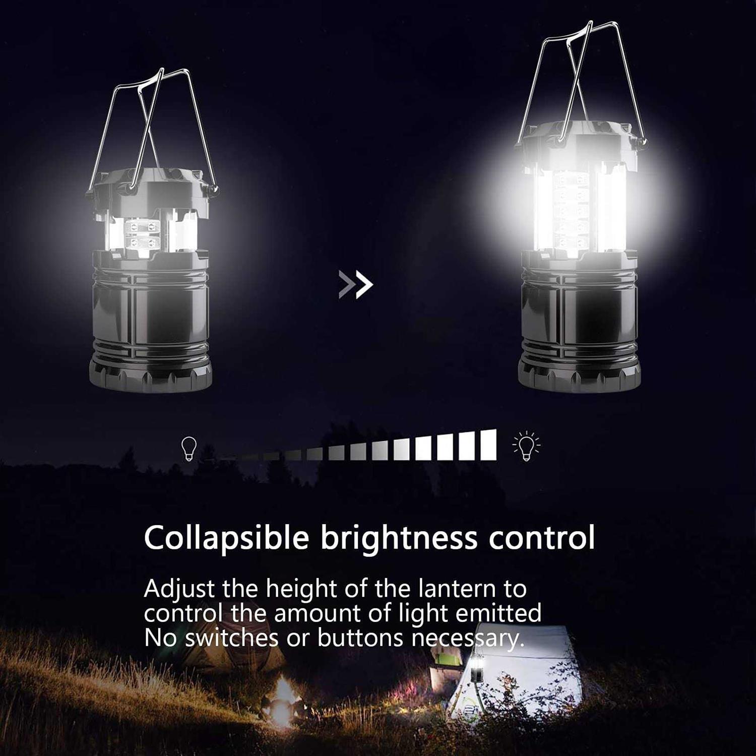 LULUDDM Camping Lantern 4 Pack Brightness Adjustable LED Camping Lights - Image 3