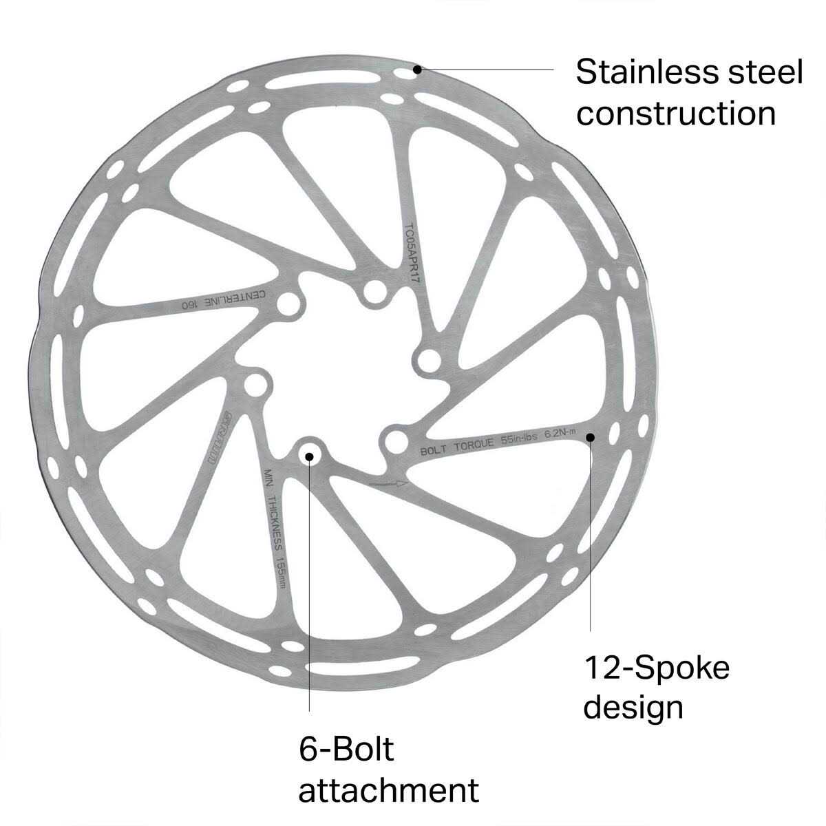 Alternative view of SRAM Centerline Rounded Disc Brake Rotor