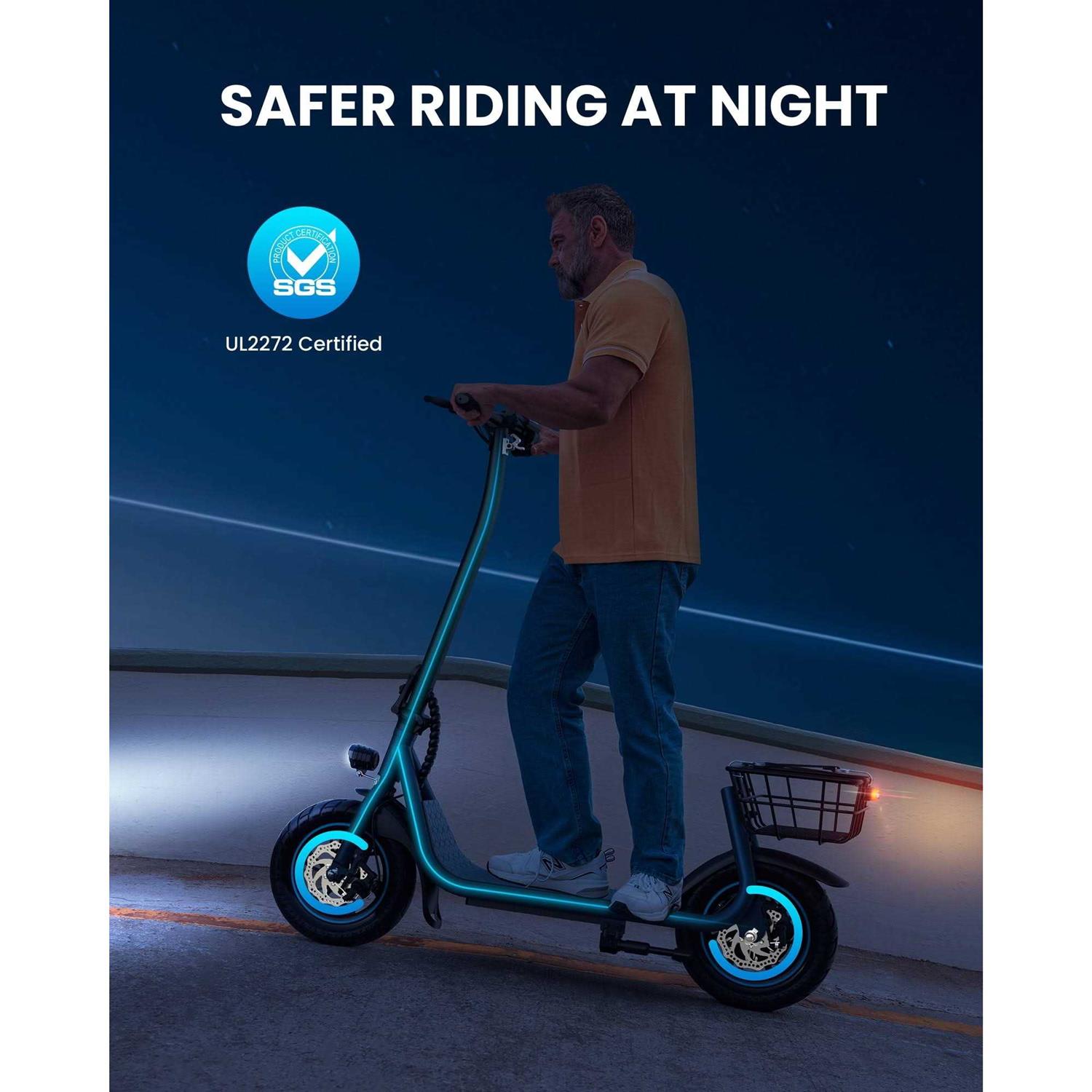 Gyroor electric scooter with detachable basket,550w with 12inch tires - Image 4