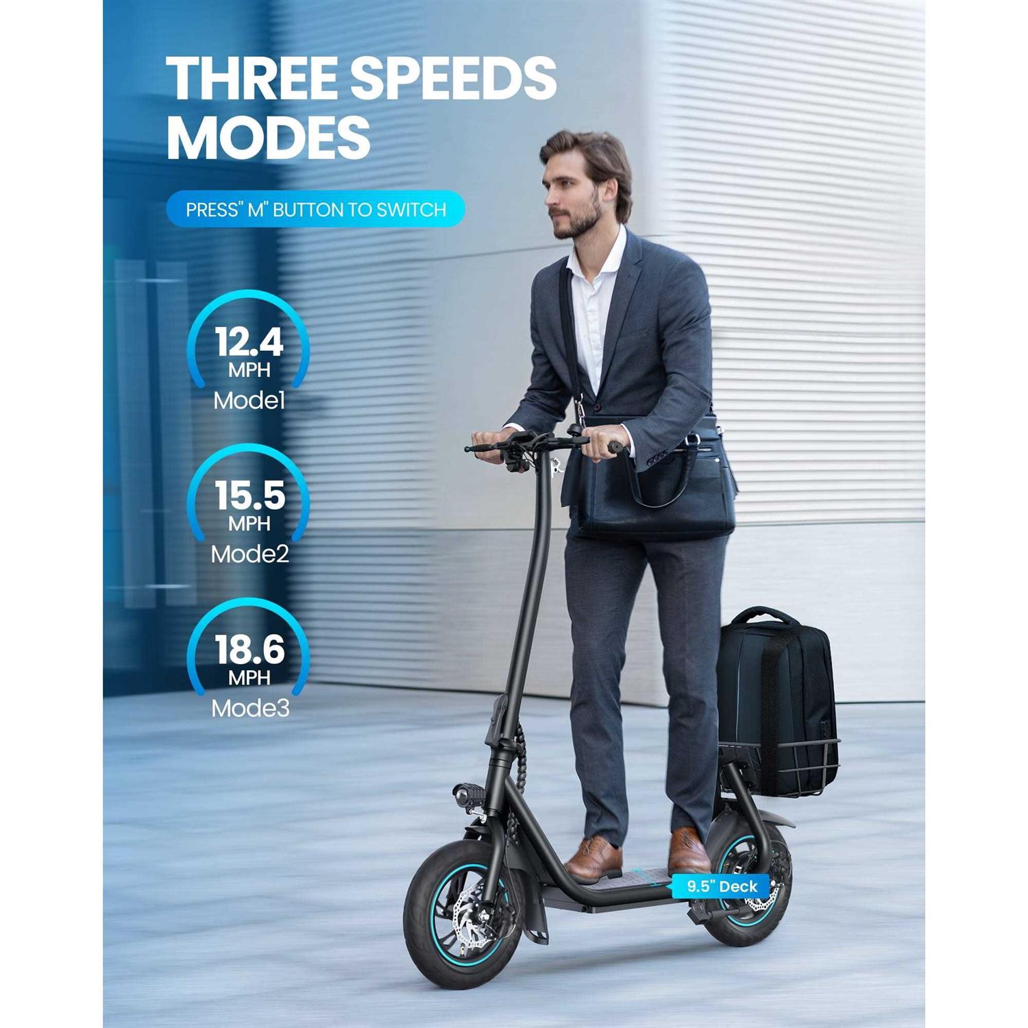 Gyroor electric scooter with detachable basket,550w with 12inch tires - Image 5