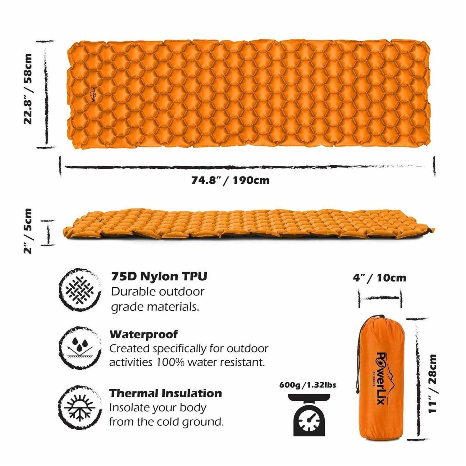 POWERLIX Sleeping Pad Ultralight Inflatable Sleeping Mat - Image 4