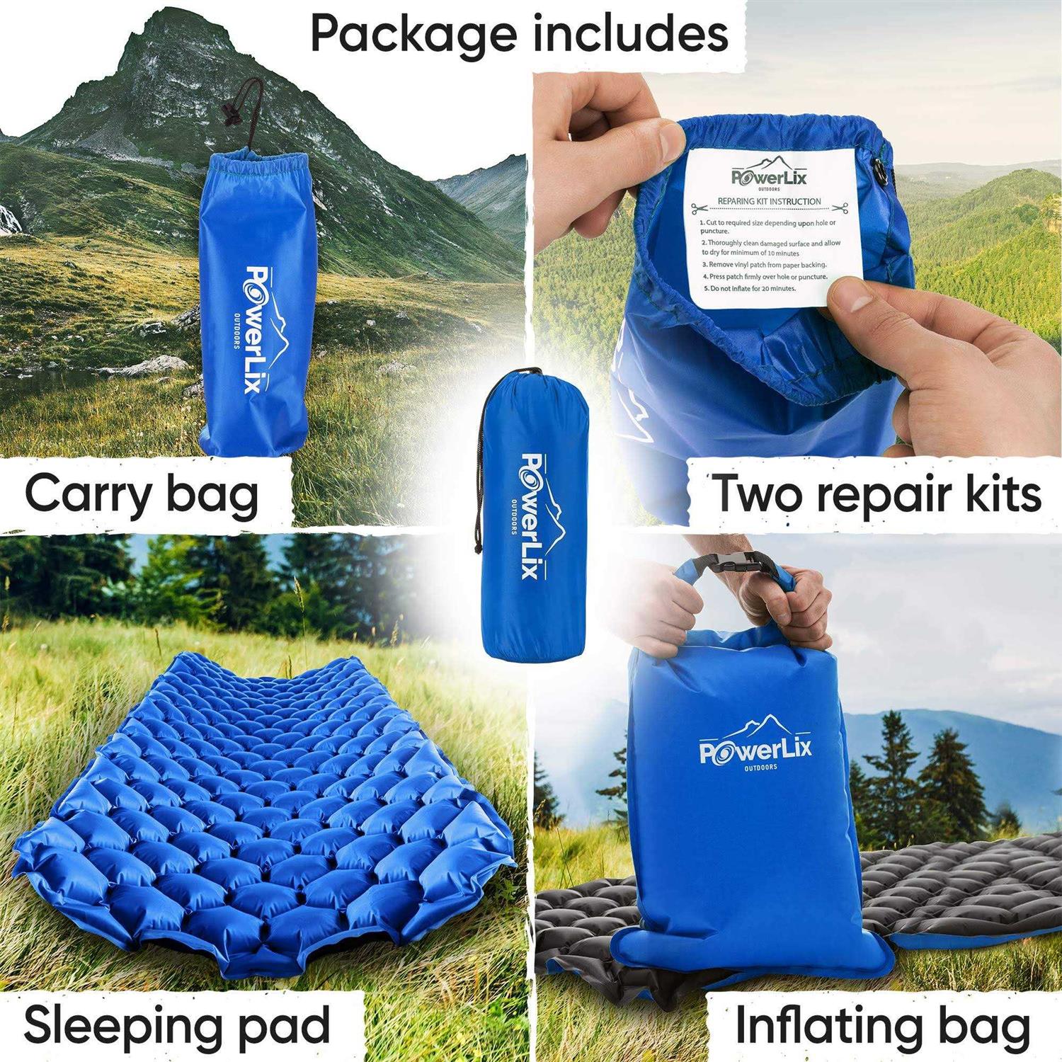 POWERLIX Sleeping Pad Ultralight Inflatable Sleeping Mat - Image 3