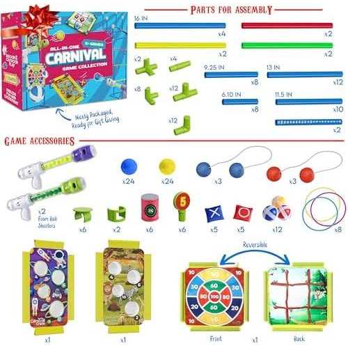Alternative view of Carnival Yard Games for Kids Ring Toss Beanbag Cornhole Ball Shooting Target Game