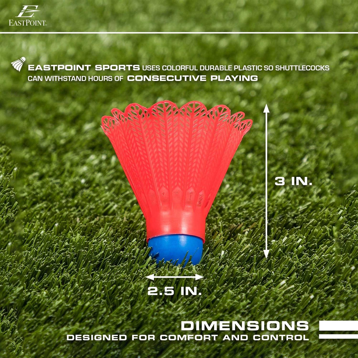 Eastpoint Sports Official Size Badminton Shuttlecocks 6-Pack - Image 3