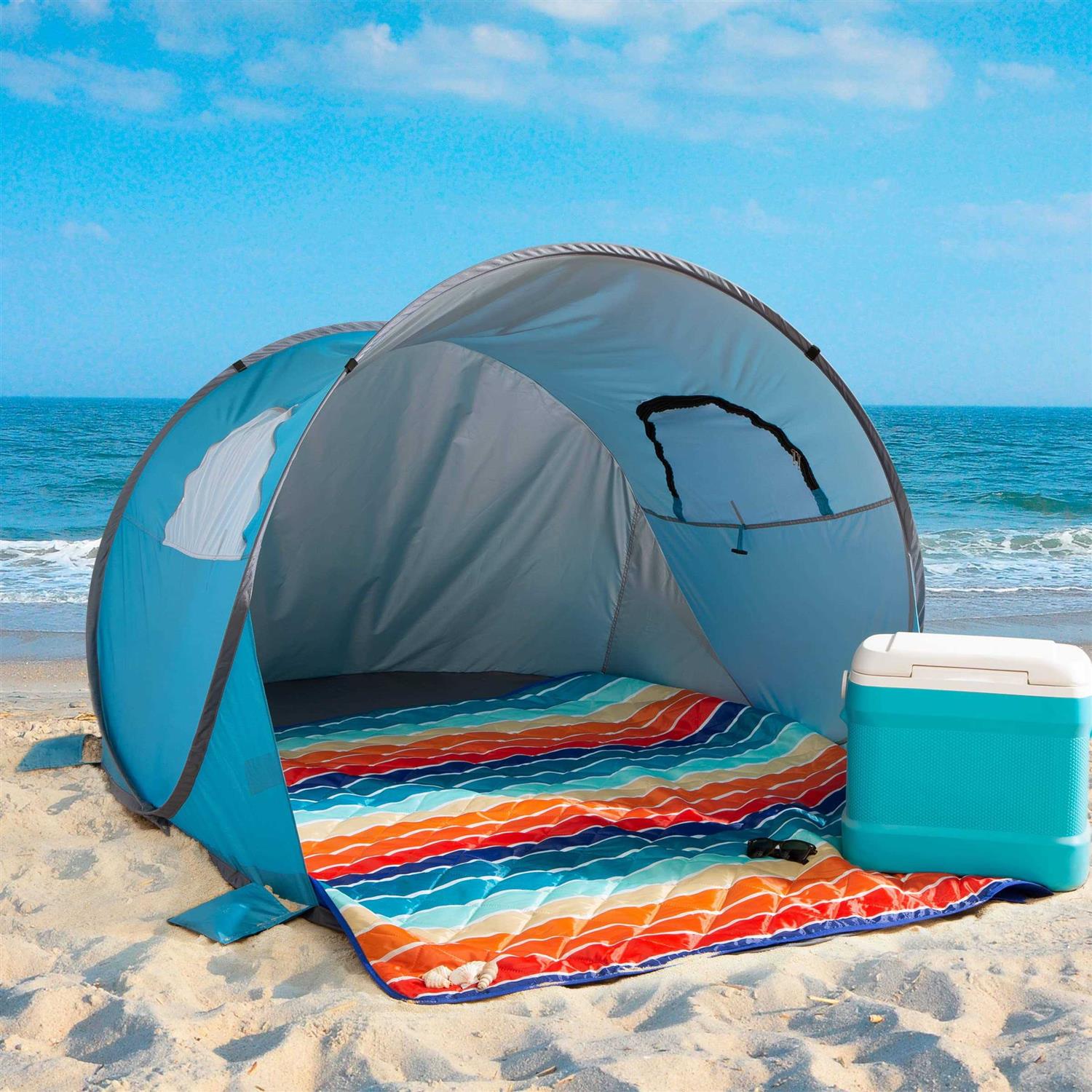 Wakeman Pop Up Beach Tent with UV Protection and Ventilation Window - Image 3