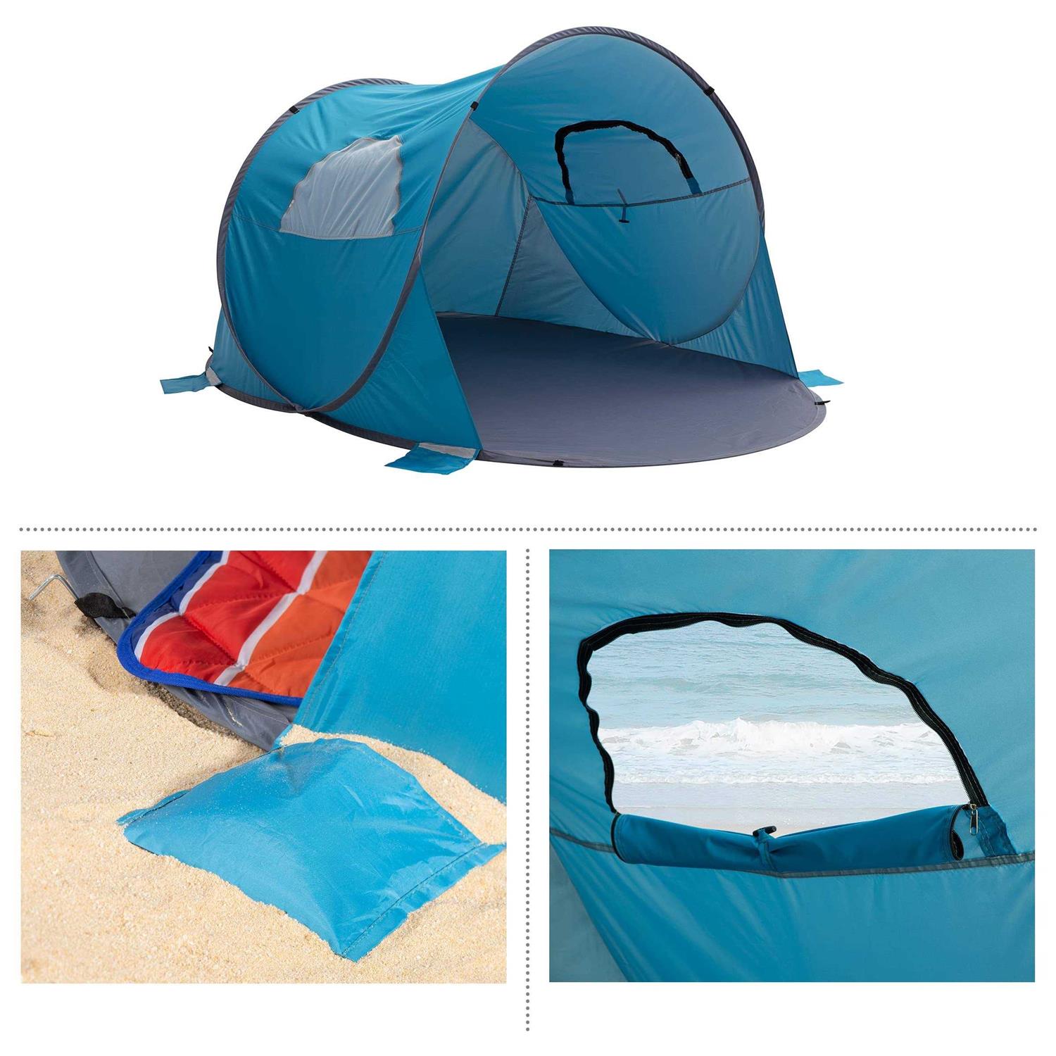 Wakeman Pop Up Beach Tent with UV Protection and Ventilation Window - Image 5