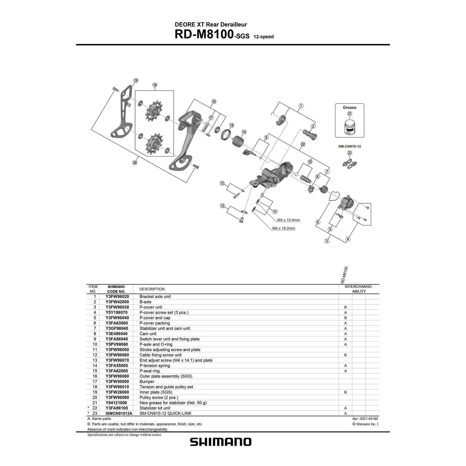 Shimano XT RD-M8100-SGS Rear Derailleur - Image 5