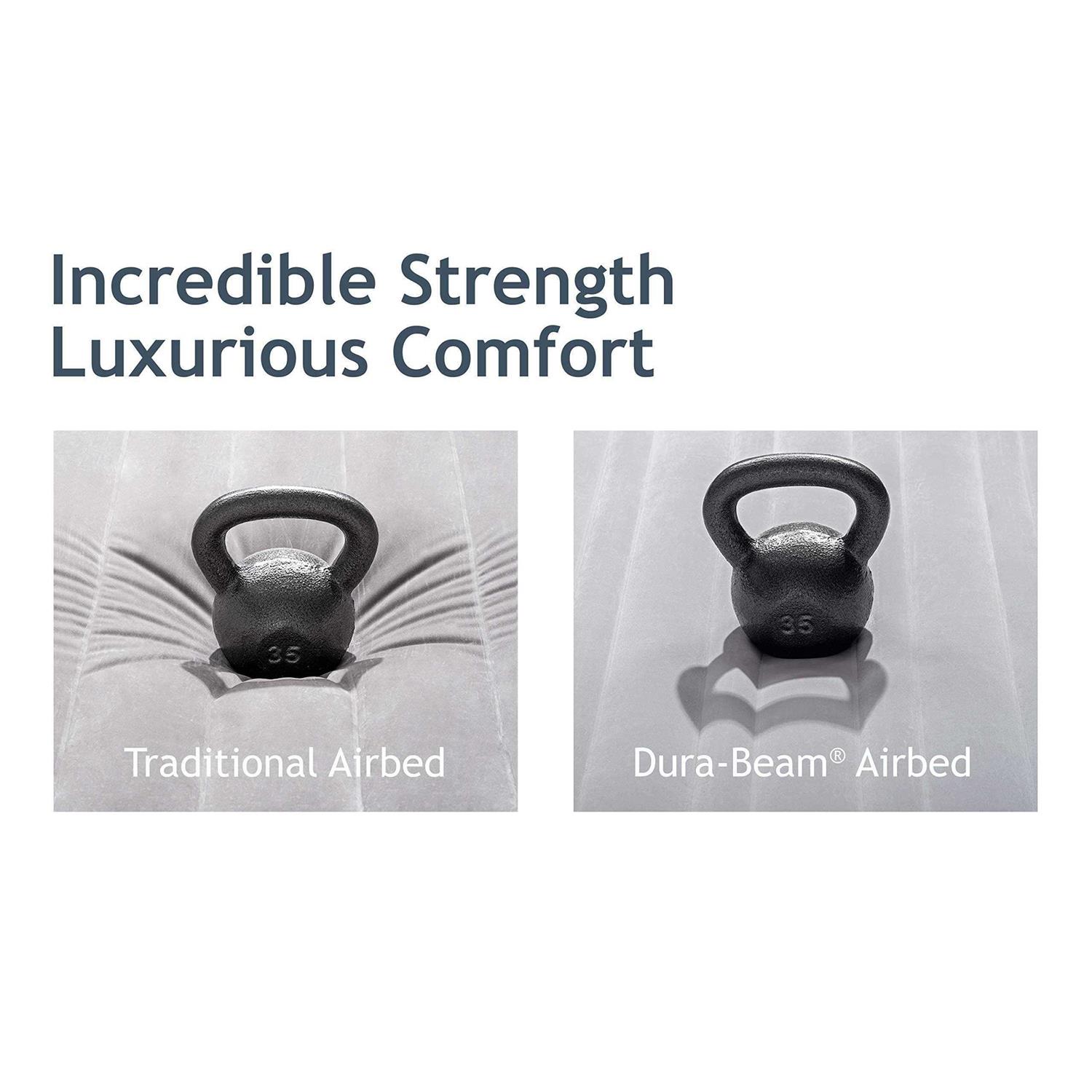 Intex Deluxe Pillow Rest Raised Air Mattress Built In Pump - Image 3