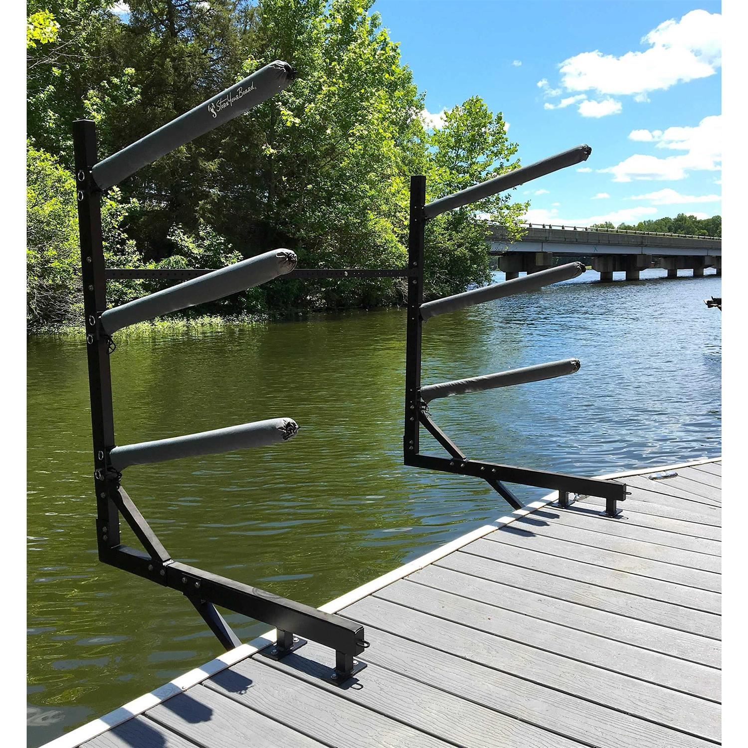 Alternative view of Storeyourboard Kayak Dock Storage Rack Outdoor Over The Water Mount