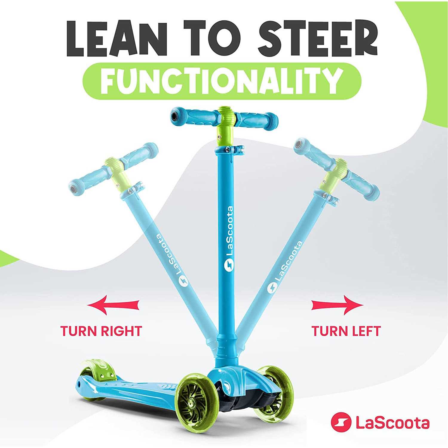 LaScoota Kids Kick Scooter with Light Up Wheels - Image 2