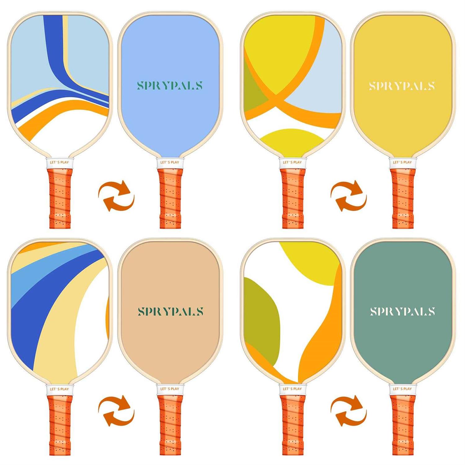 Sprypals Pickleball Paddles, USAPA Approved Pickleball Set of 4 with 4 Pickleball Balls and 1 Carry Bag Premium Wood Pickleball Rackets - Image 2