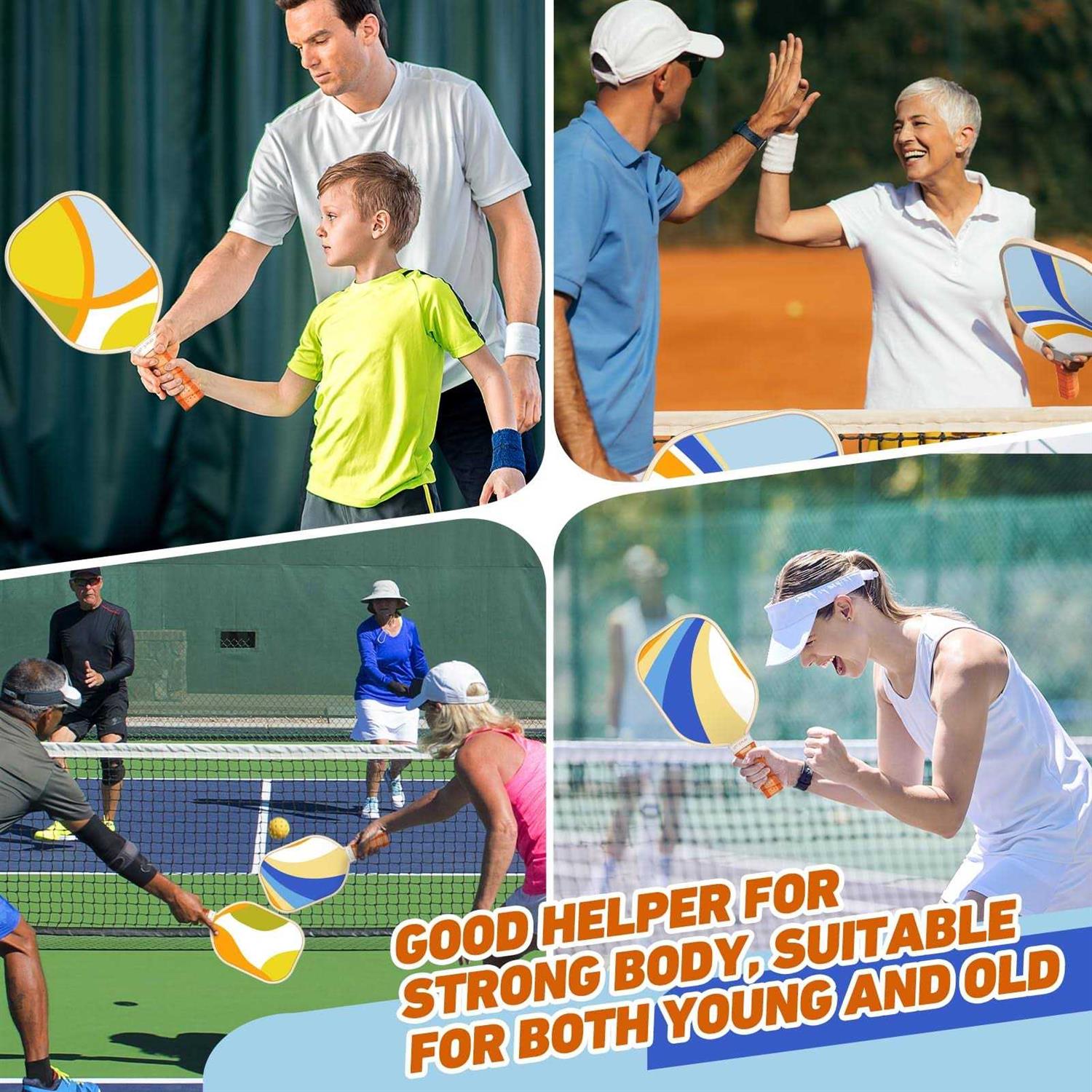 Sprypals Pickleball Paddles, USAPA Approved Pickleball Set of 4 with 4 Pickleball Balls and 1 Carry Bag Premium Wood Pickleball Rackets - Image 5