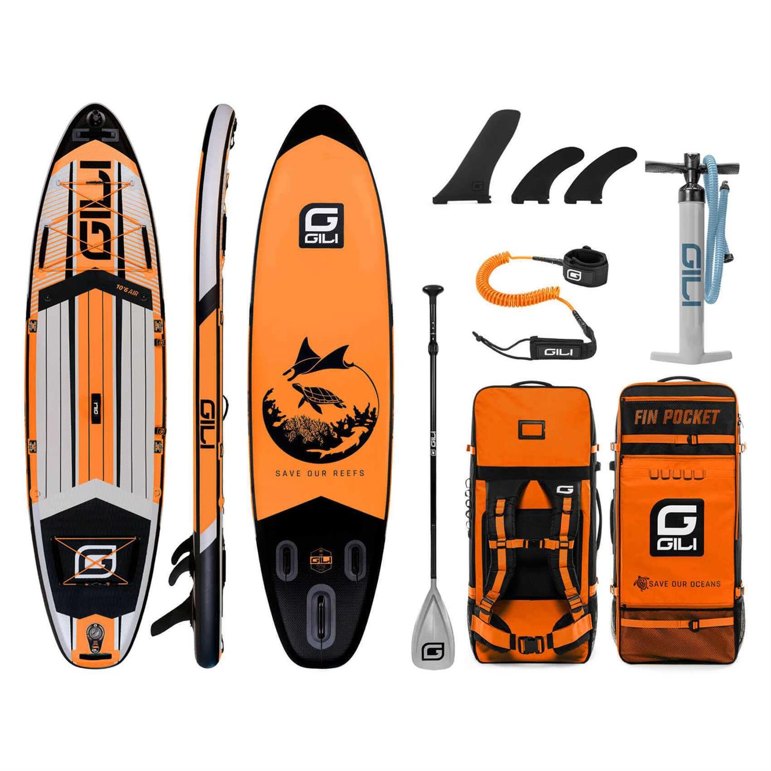 GILI Komodo Inflatable Stand Up Paddle Board 10'6 Long x 33 Wide x 6 Thick