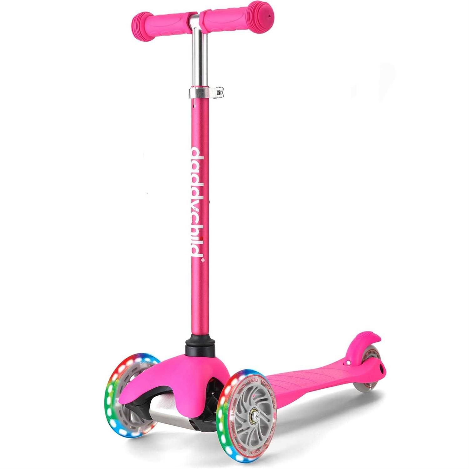 DADDYCHILD 3 Wheel Scooters for Kids, Kick Scooter for Toddlers 3-6 Years Old, Boys and Girls Scooter with Light Up Wheels