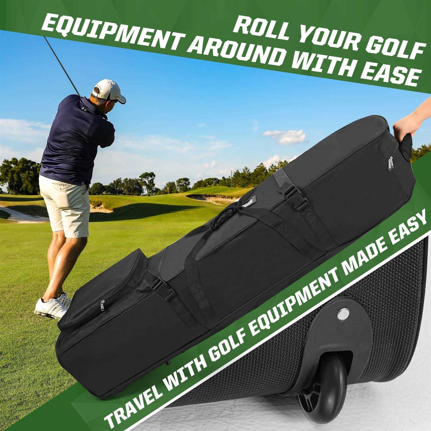 DAREKUKU Golf Travel Covers for Airlines with Detachable Shoulder Straps Soft Foldable Golf Club Travel Bags - Image 2