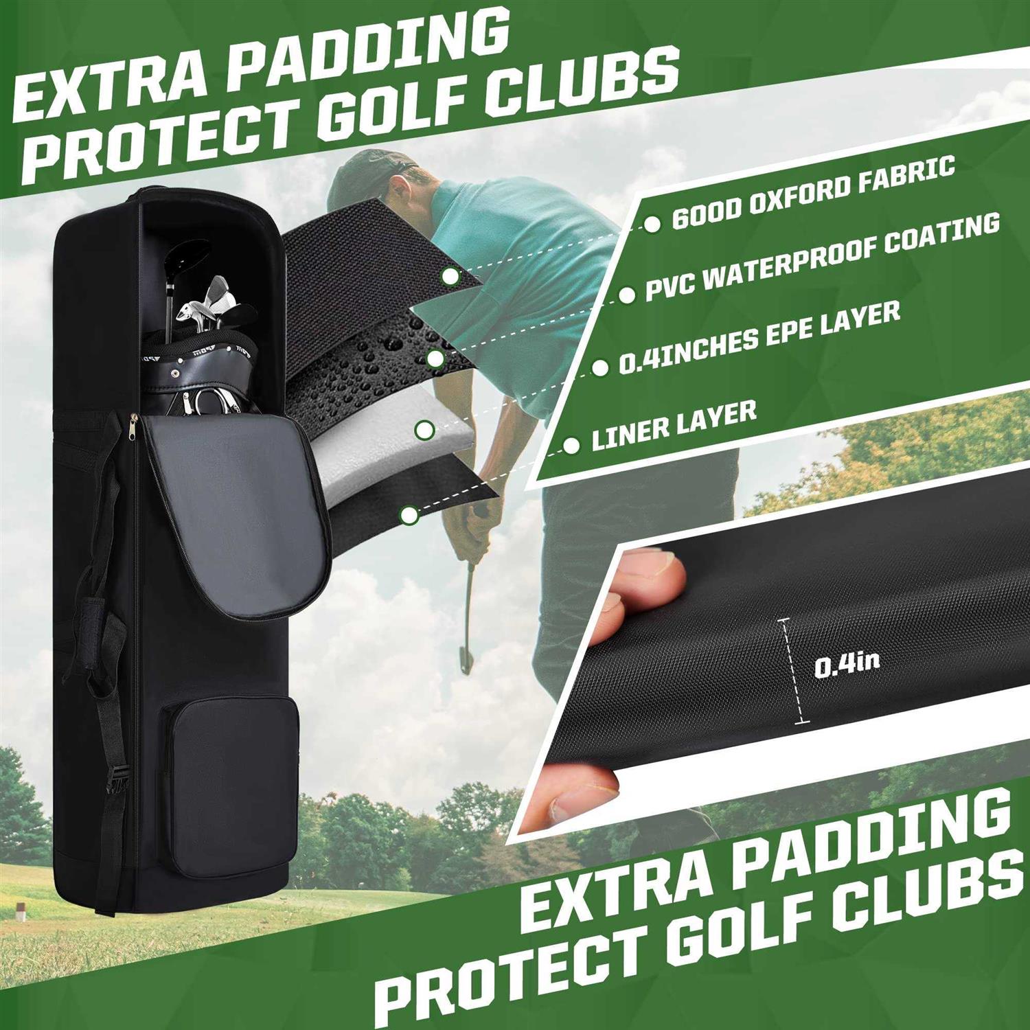 DAREKUKU Golf Travel Covers for Airlines with Detachable Shoulder Straps Soft Foldable Golf Club Travel Bags - Image 5