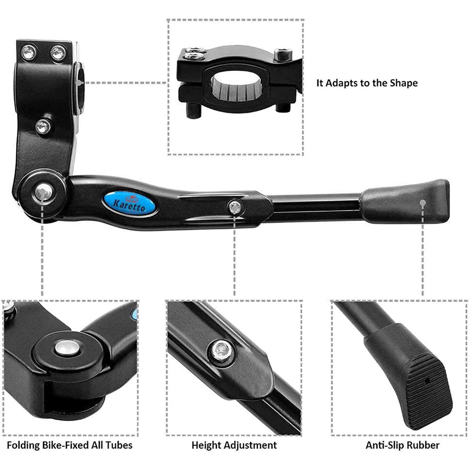 Karetto Bike Kickstand Adjustable Rear Side Bicycle Stand Kickstand Fit Bike Kick Stand For Mountain Bike Road Bicycles - Image 2