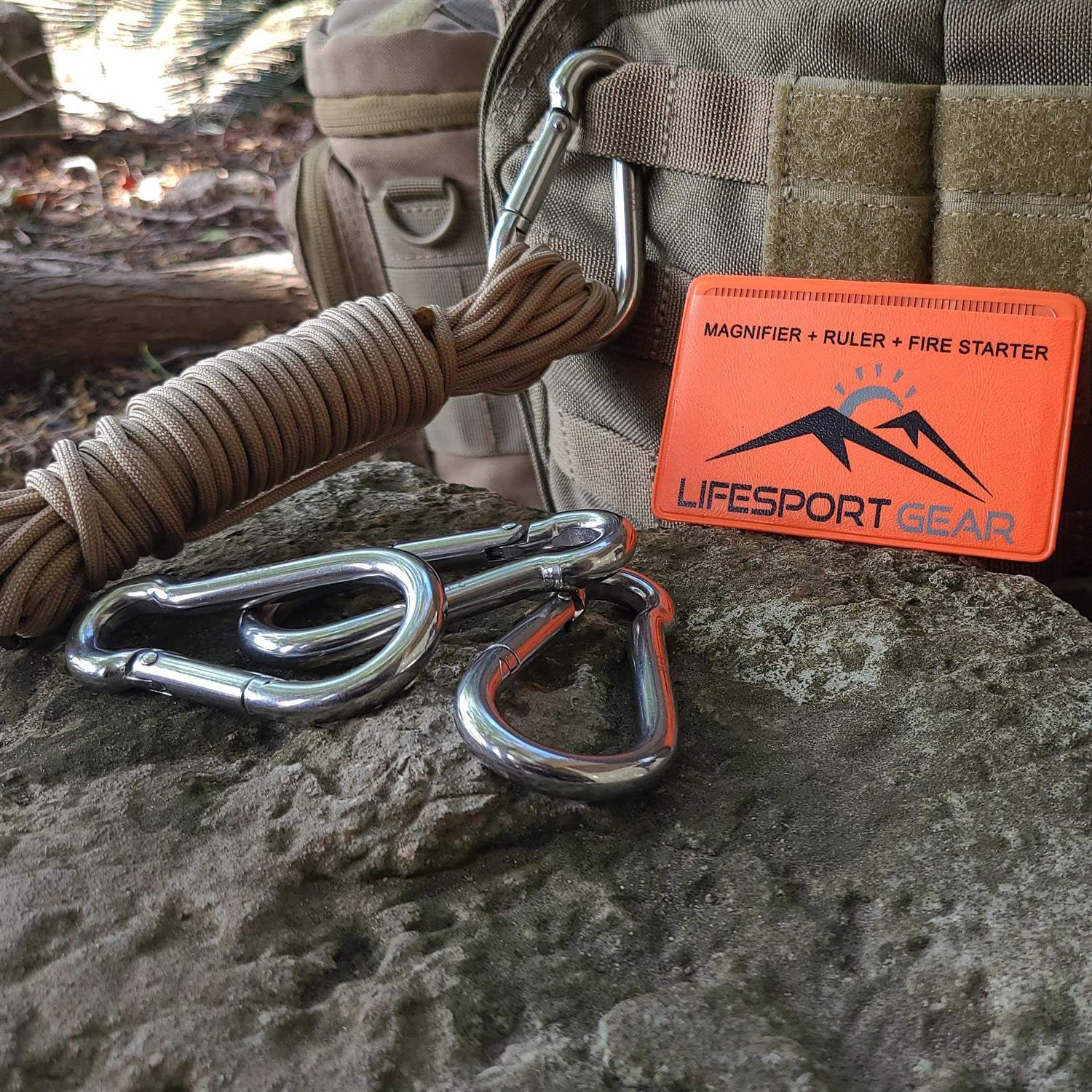 Marine Grade 316 Marked Stainless Steel Carabiner Clips, Heavy Duty Spring Snap Hooks for Gym, and Outdoor Activities - Image 4