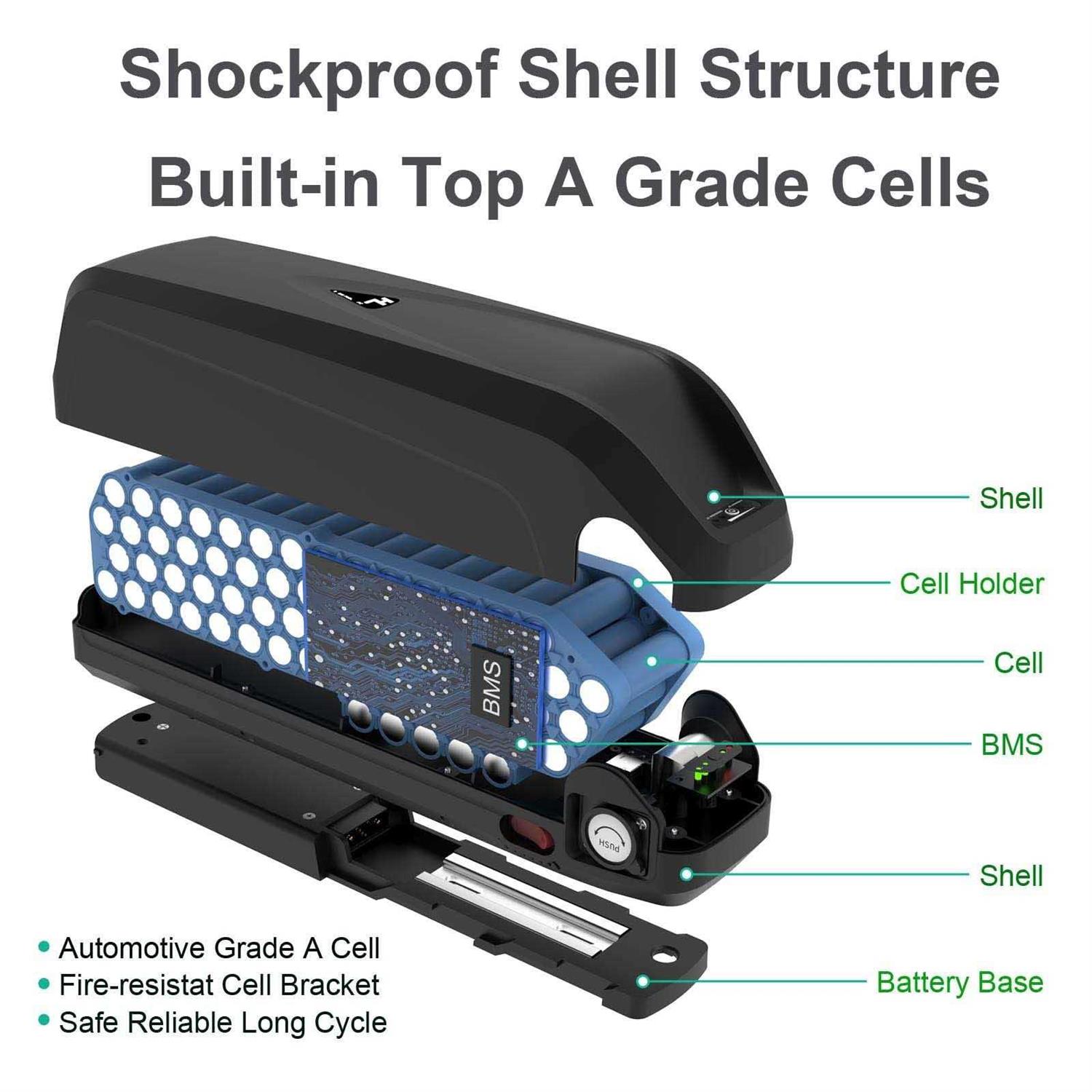Unit Pack Power Official 20Ah /15Ah / 13Ah Ebike Battery 52v 48V 36V Bike Battery for 0-1500W Bafang Voilamart AW Ebikeling JauoPay PEXMOR - Image 3