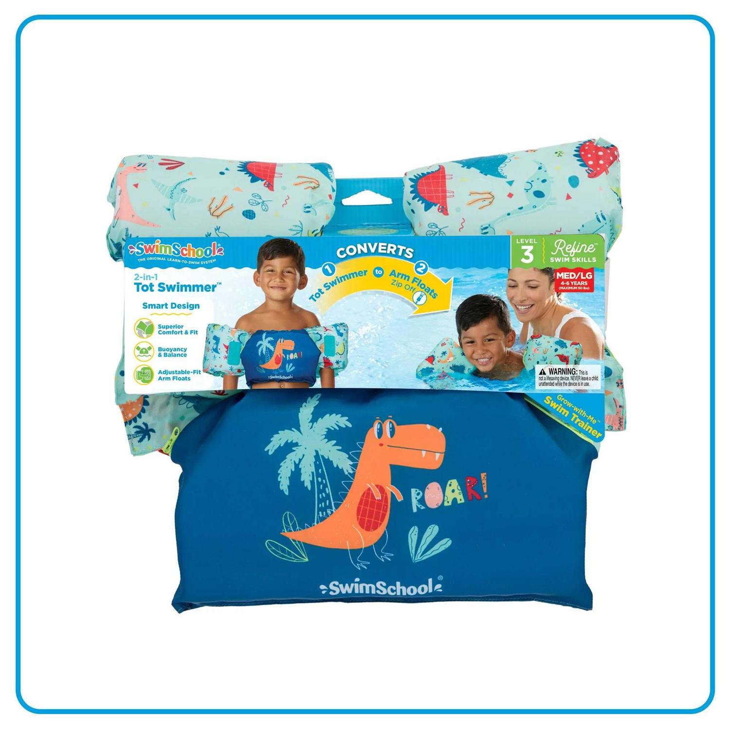 Alternative view of Swimschool Swim Swimschool 2-In-1 Ultra-Fit Adjustable Tot Swimmer Shark Floatation Vest 4-6 Yrs