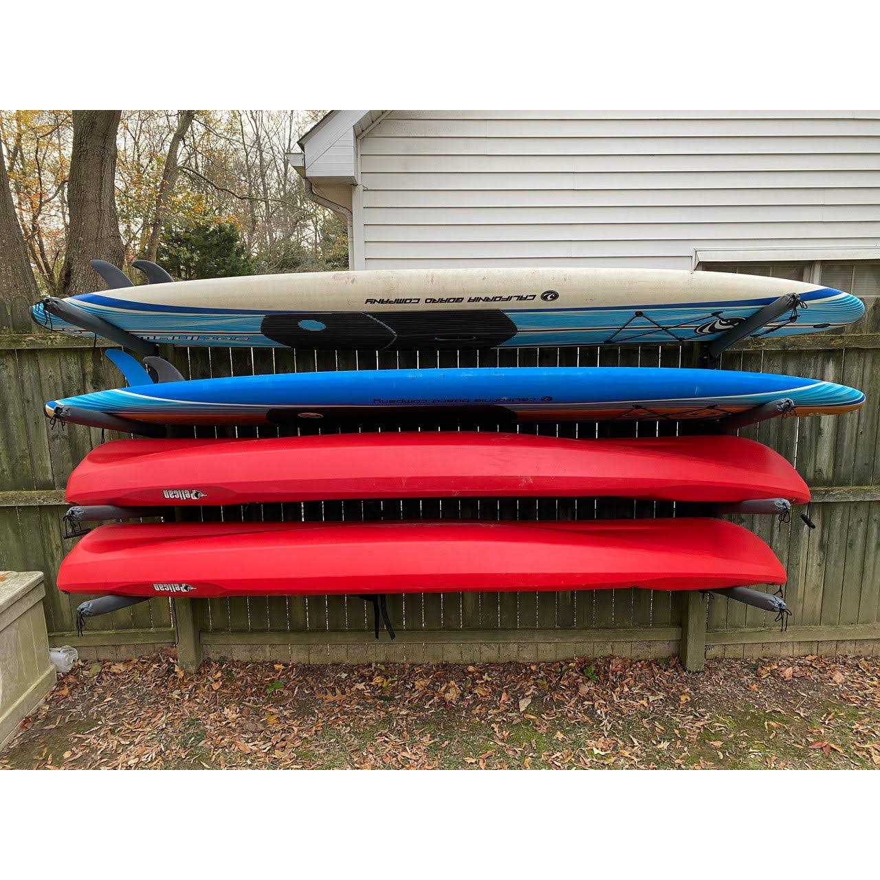 Alternative view of StoreYourBoard Outdoor 4 Kayak Storage Rack Wall Mount Holds 400 lbs