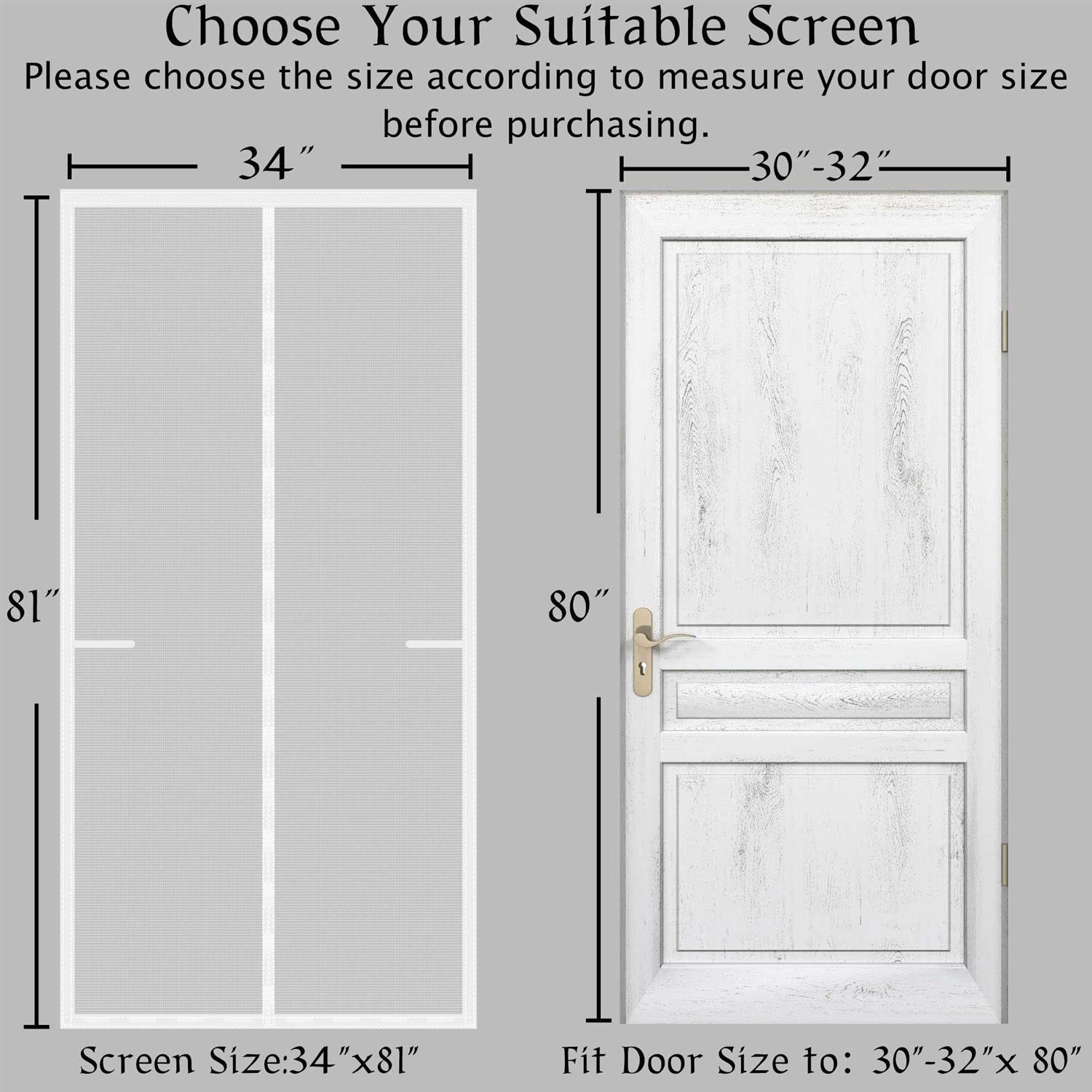 Odocovo Upgraded Magnetic Screen Door for Single Door,36 Longer Magnets Fiberglass - Image 3