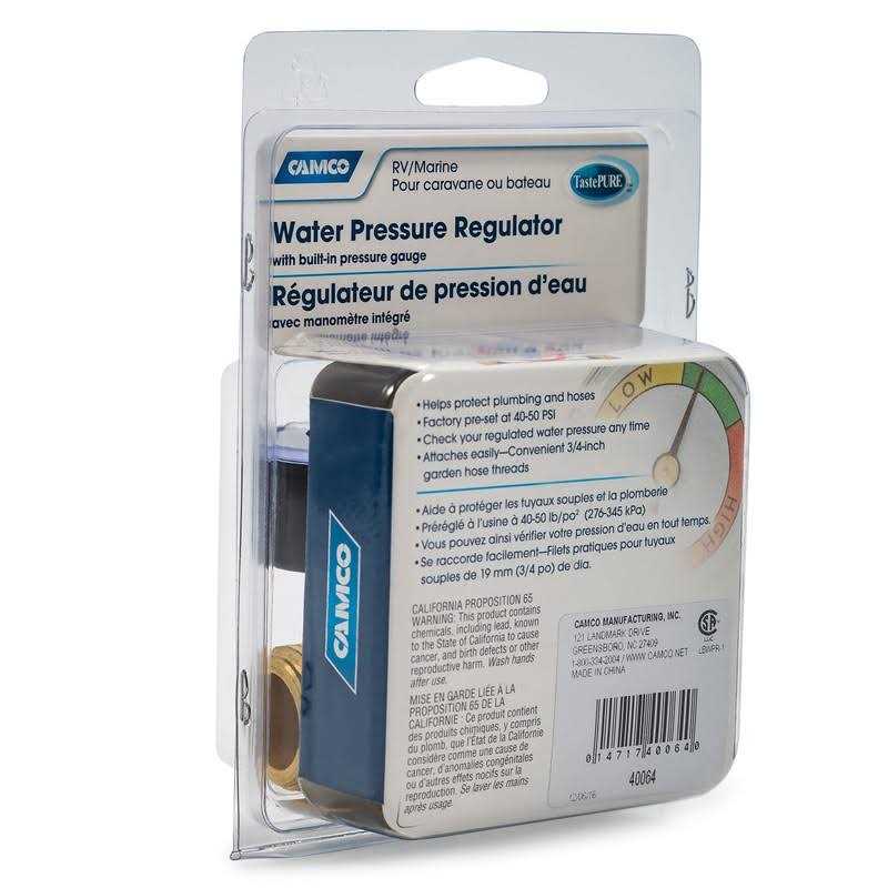 Alternative view of Camco Brass Water Pressure Regulator with Gauge 40063