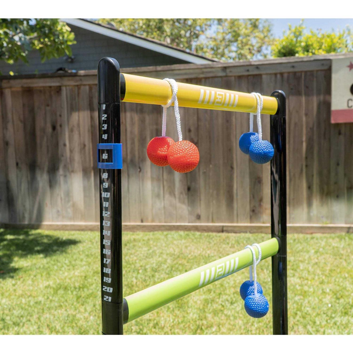 GoSports Ladder Toss Indoor/Outdoor Game Set with 6 Soft Rubber Bolo Balls - Image 4