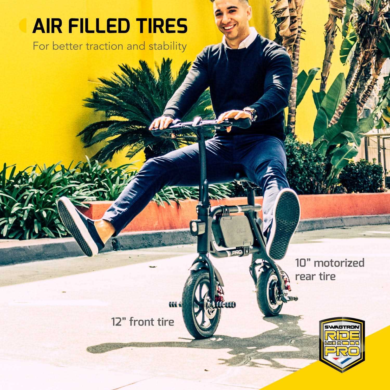 Alternative view of Swagtron SwagCycle Pro Pedal-Free Electric Scooter Bike
