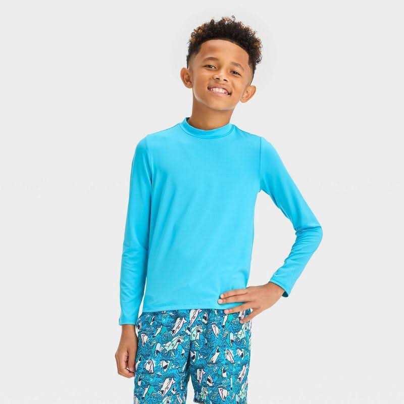 Boys' Cat & Jack Solid Rash Guard Top