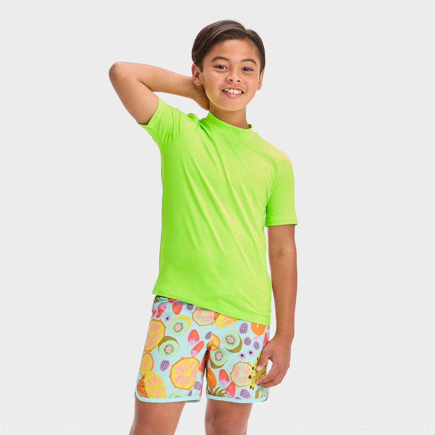 Boys' Cat & Jack Solid Rash Guard Top