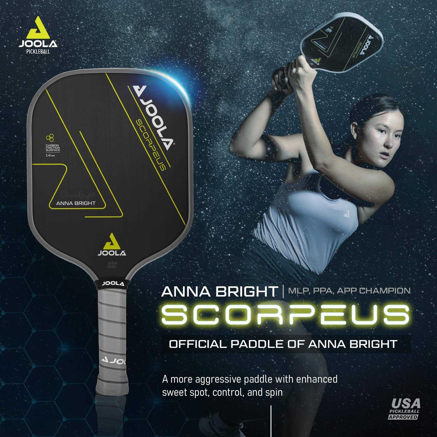 JOOLA Anna Bright Scorpeus CFS 14mm Pickleball Paddle - Image 4