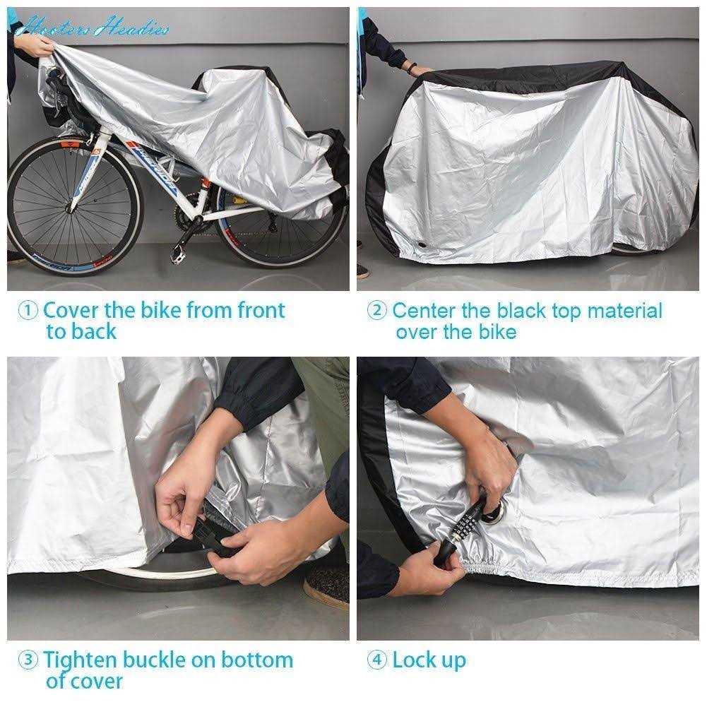 Puroma Bike Cover Outdoor Waterproof Bicycle Covers Rain Sun UV Dust Wind Proof with Lock Hole for Mountain Road Electric Bike - Image 3