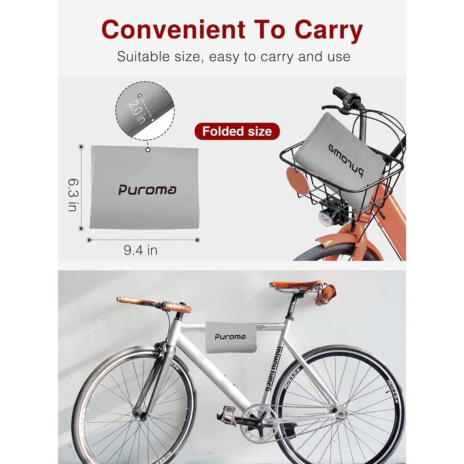 Puroma Bike Cover Outdoor Waterproof Bicycle Covers Rain Sun UV Dust Wind Proof with Lock Hole for Mountain Road Electric Bike - Image 4