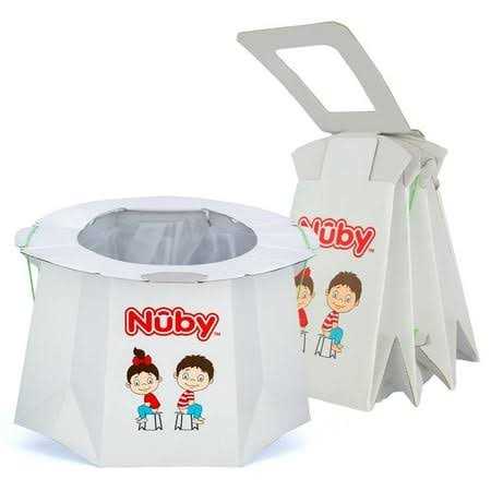 Nuby Disposable Travel Potty with Liner Foldable and Portable Potty Toddler Potty Essential for Camp