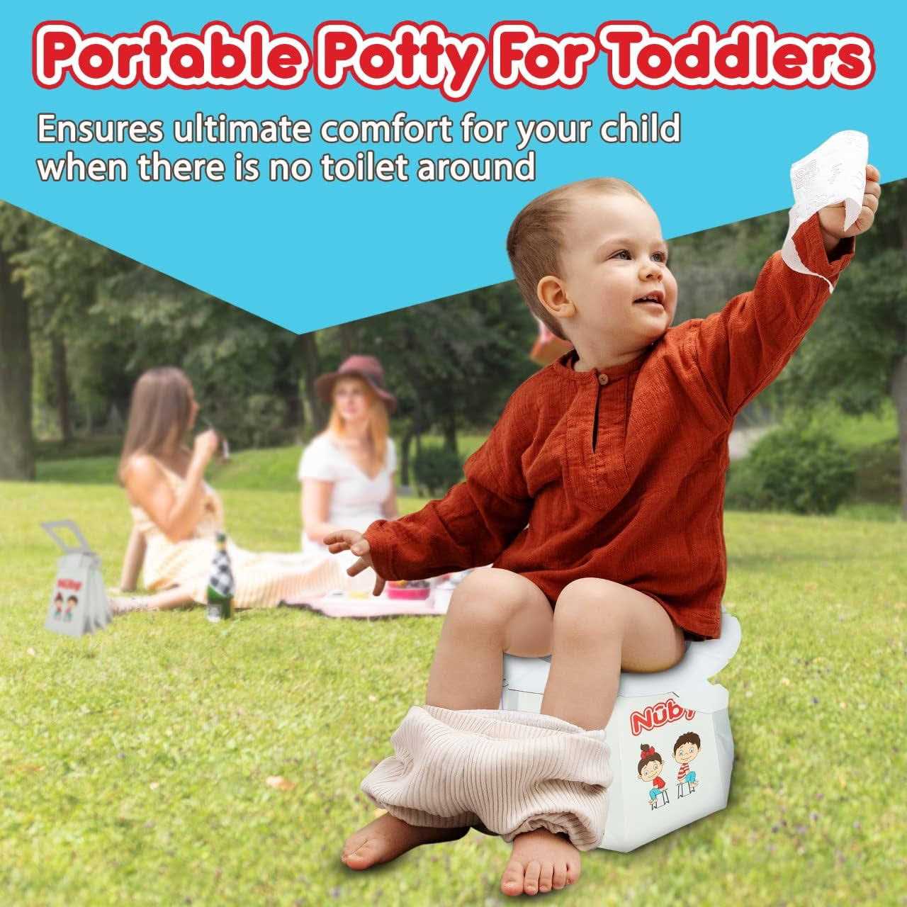 Nuby Disposable Travel Potty with Liner Foldable and Portable Potty Toddler Potty Essential for Camp - Image 2