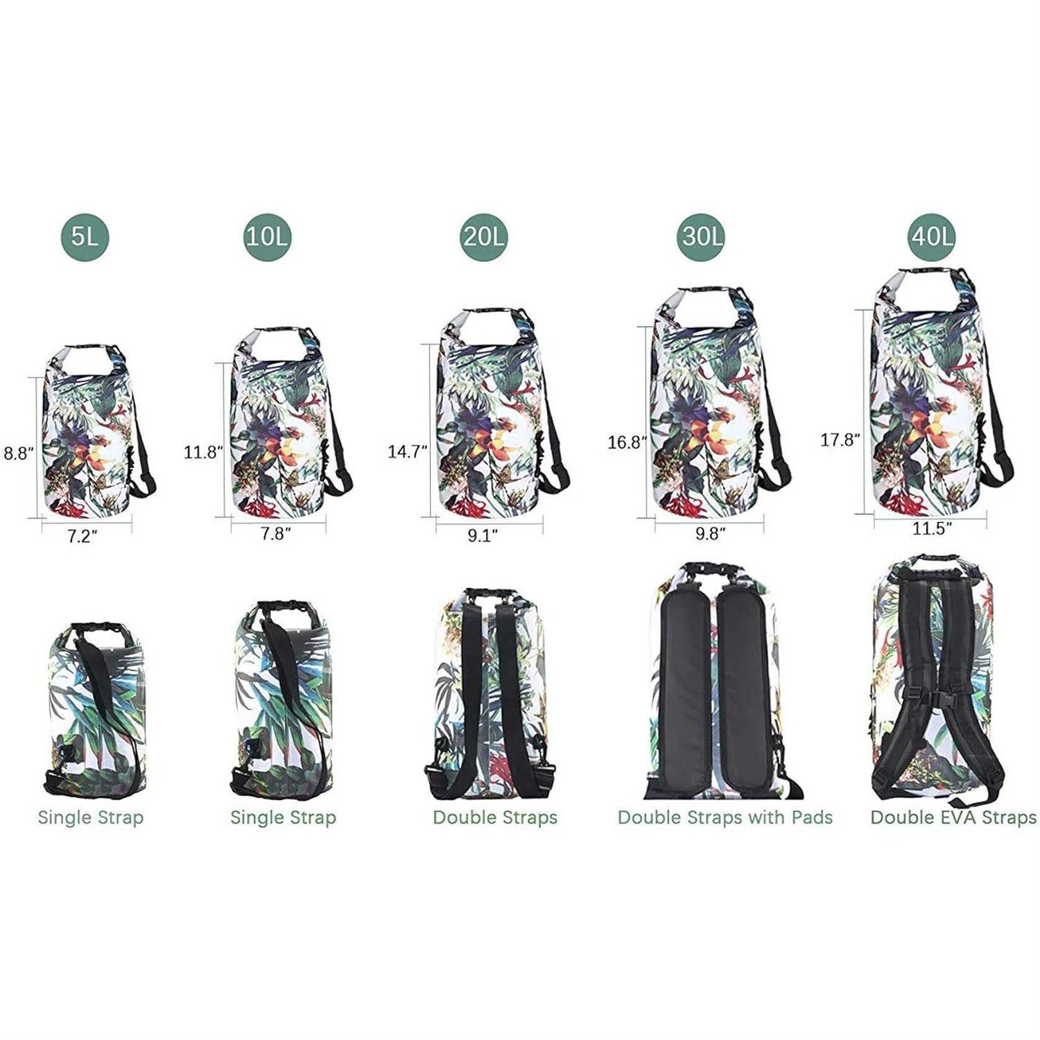 OMGear Waterproof Dry Bag Backpack Waterproof Phone Pouch 40L/30L/20L/10L/5L Floating Dry Sack For Kayaking Boating Sailing Canoeing Rafting Hiking - Image 4