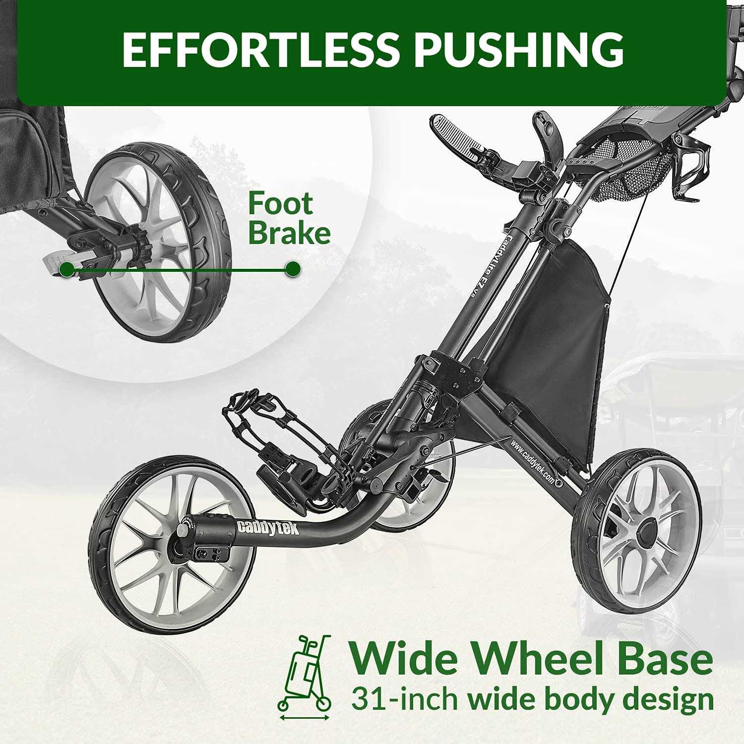 CaddyTek CaddyLite EZ Version 8 3 Wheel Golf Push Cart - Image 4