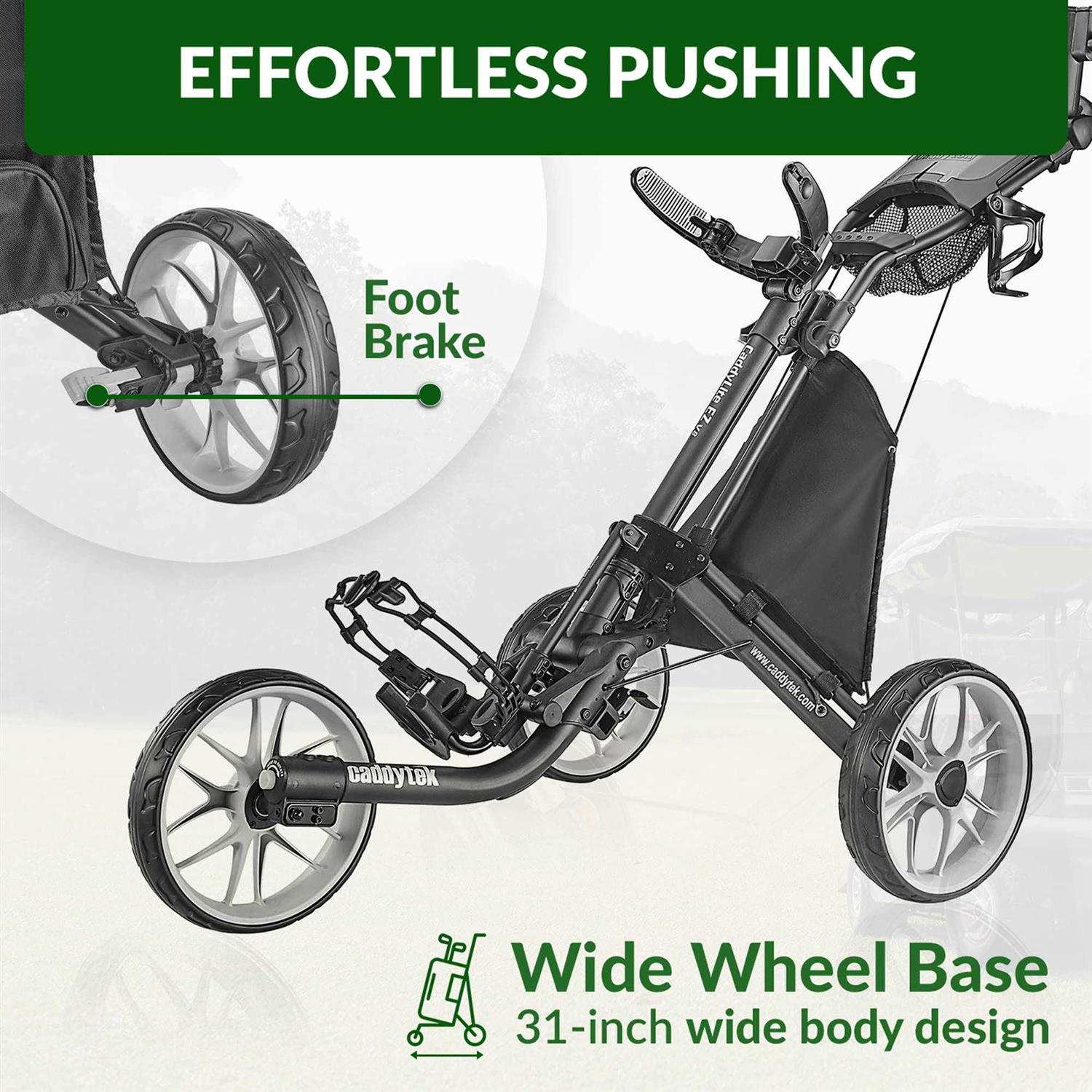 CaddyTek CaddyLite EZ Version 8 3 Wheel Golf Push Cart - Image 4