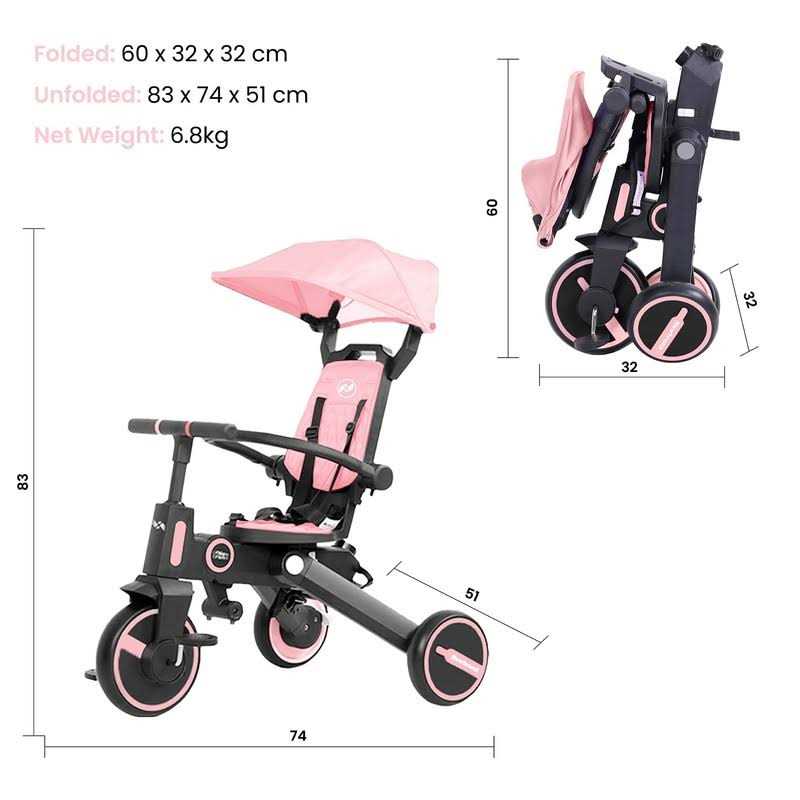 Newtronx Trixplorer 7 in 1 Toddler Tricycle Removable Push Handle - Image 3