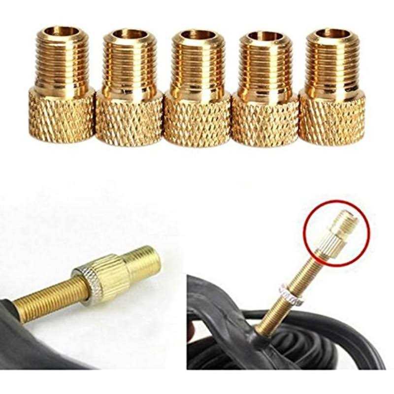 Juscycling Presta to Schrader Valve Adapter for Bike, Inflate Presta Valve Tire with Air Compressor or Regular Bike Pump Brass - Image 4