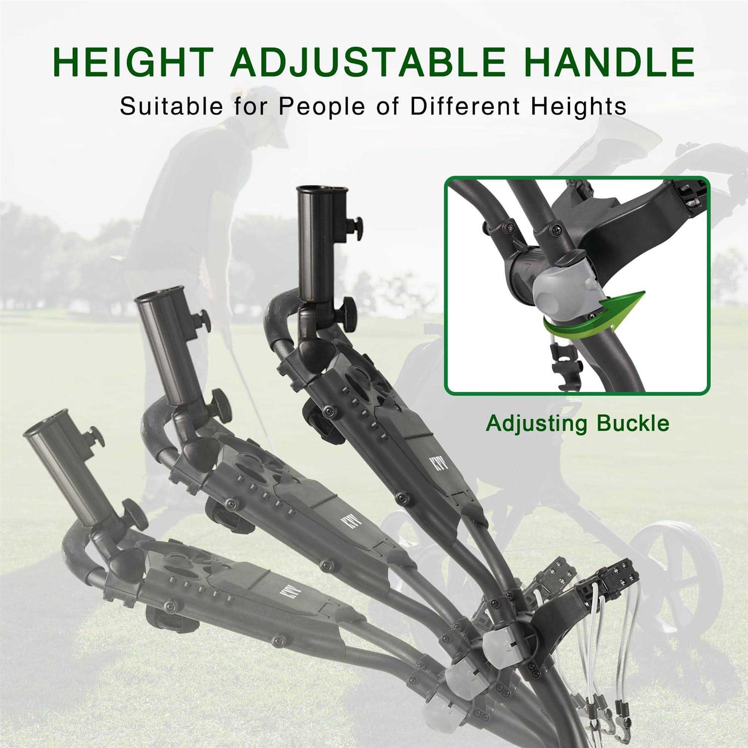 KVV 3 Wheel Foldable/Collapsible Golf Push Cart Ultra Lightweight Smallest Folding - Image 4