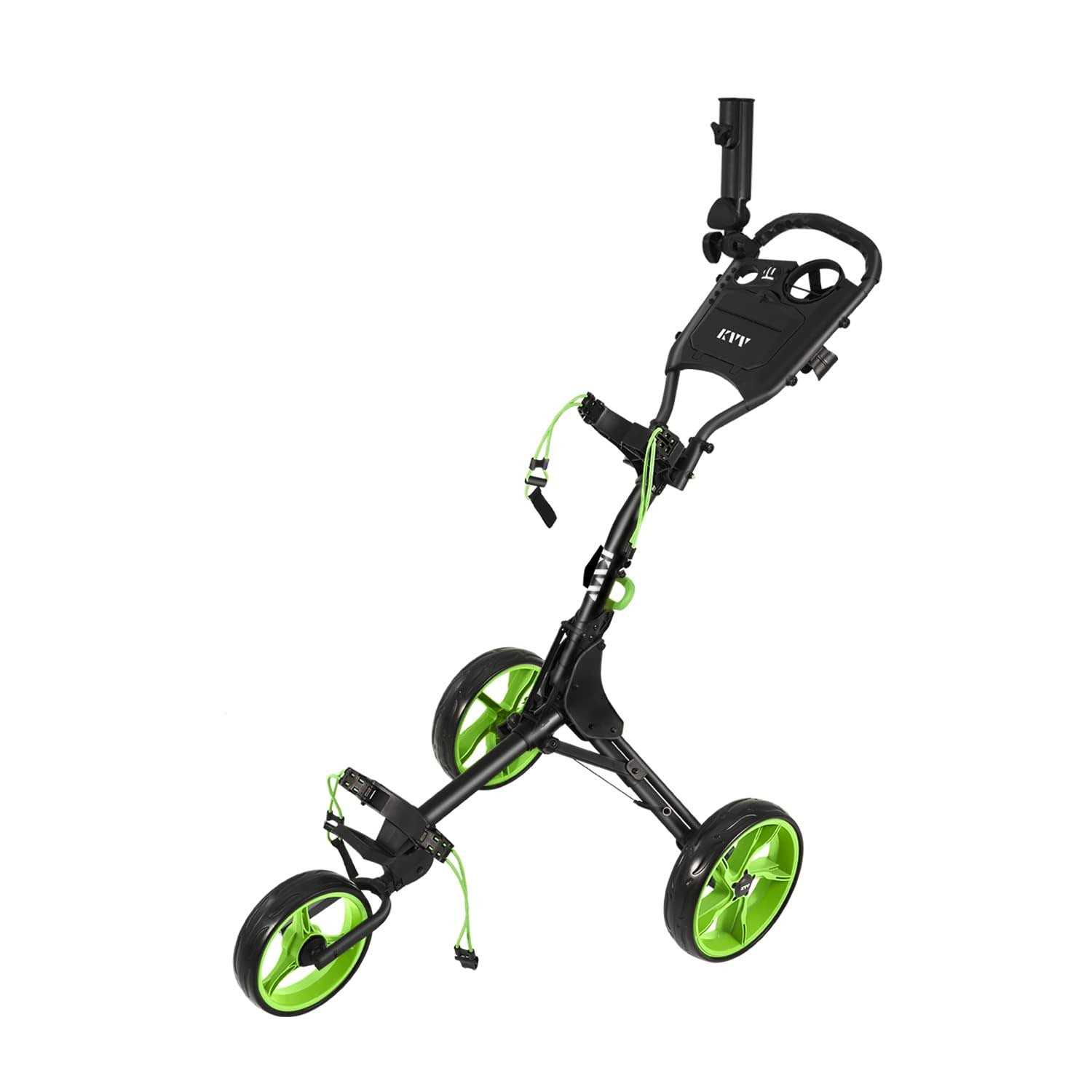 KVV 3 Wheel Foldable/Collapsible Golf Push Cart Ultra Lightweight Smallest Folding - Image 3