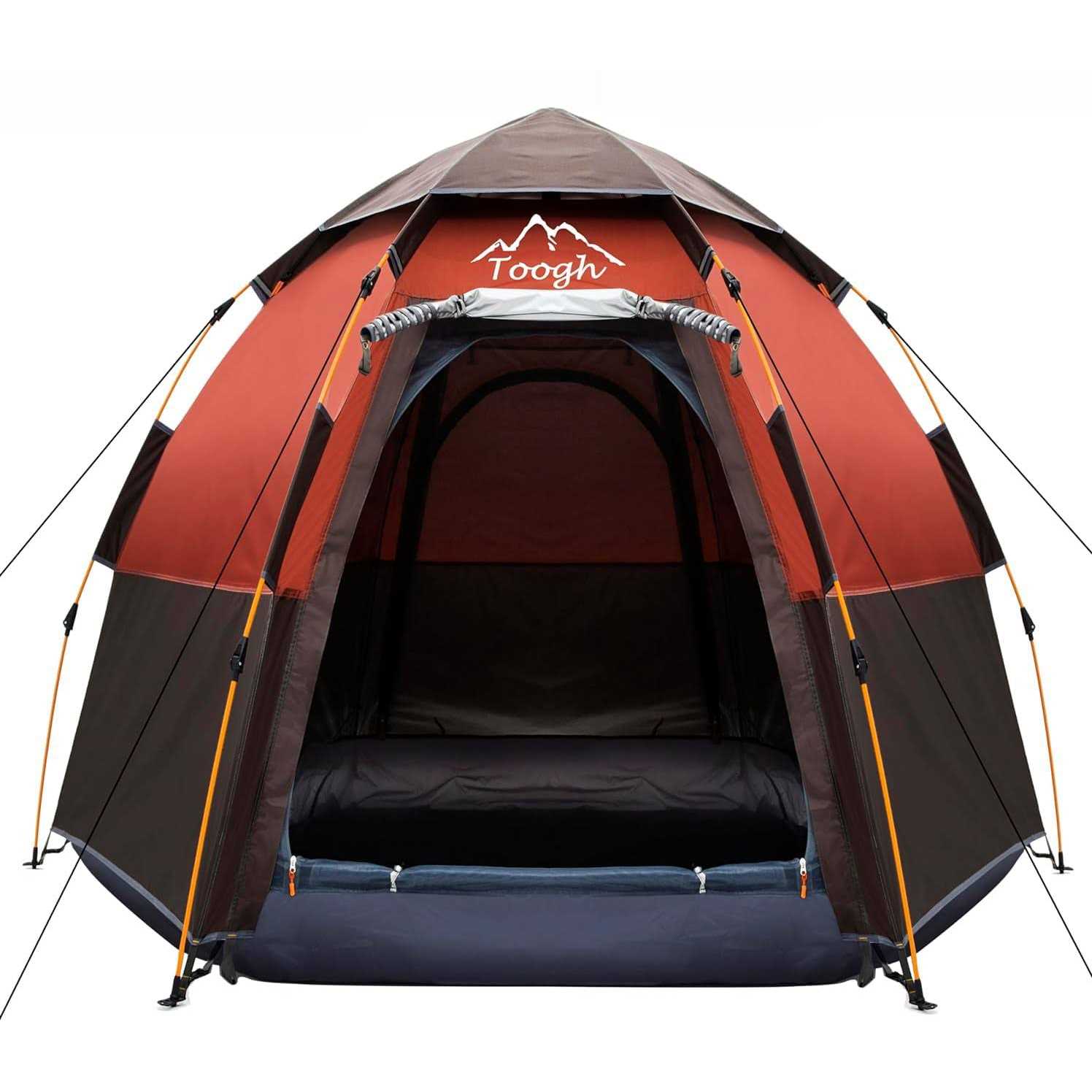 Toogh 3-4 Person Camping Tent 60 Seconds Set Up Tent Waterproof Pop Up Hexagon Outdoor Sports Tent Camping Sun Shelters